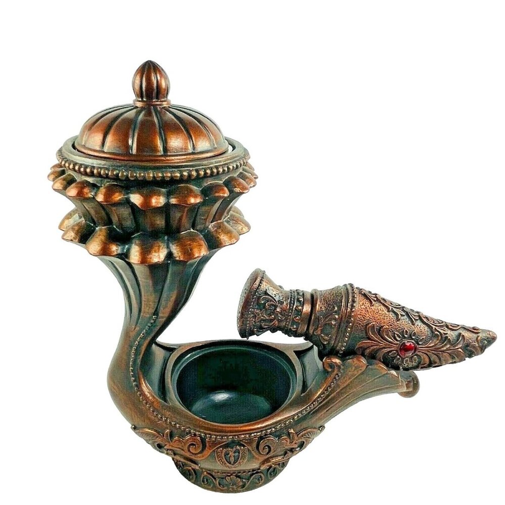 Gothic Style Oil Burner Diffuser Set Resin Bronze w Atomizer Bottle u
